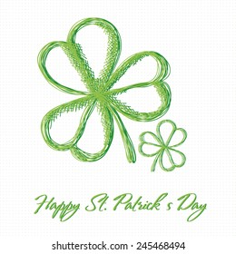 Hand drawn clover St. Patrick's Day card