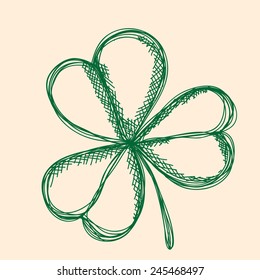 Hand drawn clover St. Patrick's Day card