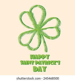 Hand drawn clover St. Patrick's Day card