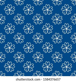 Hand drawn cloverleaf  seamless vector pattern background..Perfect for stationary, wellness , beauty, textile and home decor.