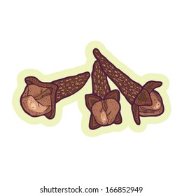 Hand drawn cloves cartoon vector.