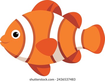 Hand drawn clown fish vector illustration