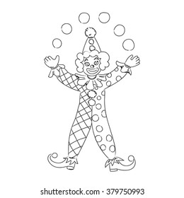 Hand drawn clown. Sketch.  