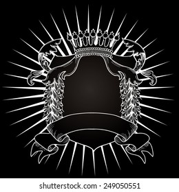 Hand drawn coat of arms vector illustration.