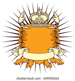 Hand drawn coat of arms vector illustration.