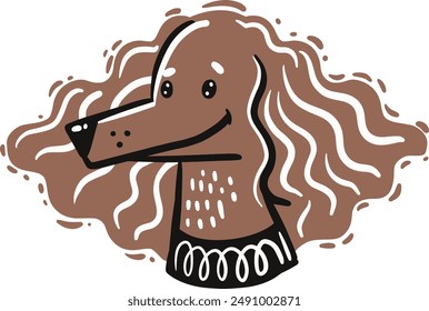 Mano dibujado cocker spaniel perro con pelo rizado