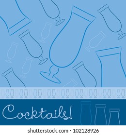 Hand drawn cocktail card in vector format.