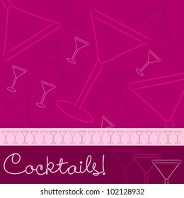 Hand drawn cocktail card in vector format.