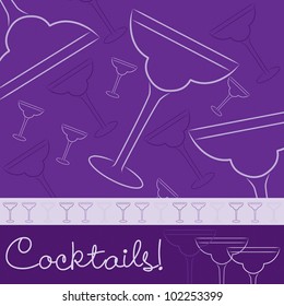 Hand drawn cocktail card in vector format.