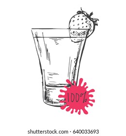 Hand drawn cocktail isolated on white background. Vector illustration of a sketch style.