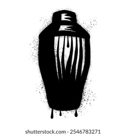 Hand drawn cocktail shaker graffiti