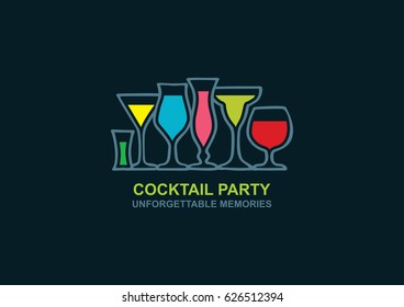 Hand drawn cocktails glasses background.
Menu design template - vector illustration
