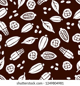 Hand drawn cocoa seamless pattern, vector