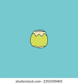 Hand drawn coconut fruit illustration. cute greeting card design. editable vector files for all your graphic needs