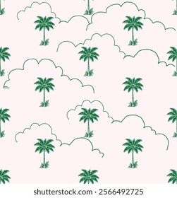 Hand drawn coconut tree. tropical pattern. palm tree patterns. summer pattern design. t shirt design. sweatshirt design