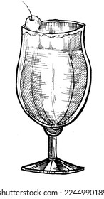Hand Drawn of Coctails glasses 
