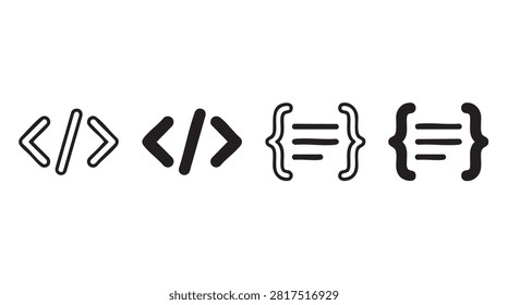 Hand drawn coding and programming language syntax symbols