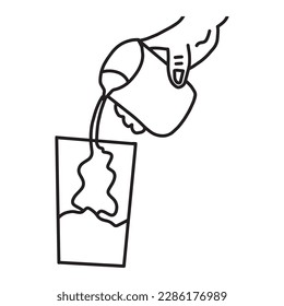 Hand drawn coffe with milk,vector illustration eps10