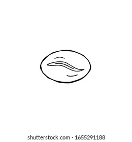 hand drawn coffee bean, doodle vector illustration 