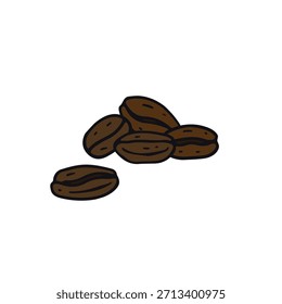 Hand drawn coffee beans doodle icon vector illustration isolated on white background