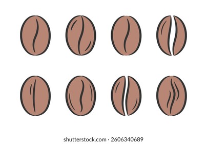 Hand drawn coffee beans, vector eps10 illustration