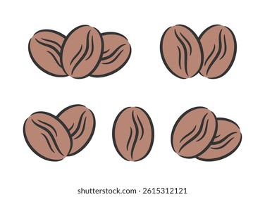 Hand drawn coffee beans, vector eps10 illustration