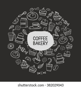 hand drawn coffee cafe background vector illustration