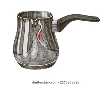 Hand drawn coffee cezve vector