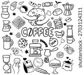 Hand Drawn Coffee and Cookie Doodle Collection