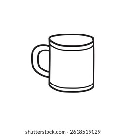 Hand drawn coffee cup doodle icon. Hand drawn black sketch. Sign symbol. Decoration element. White background. Isolated. Flat design. Vector illustration. colouring book.