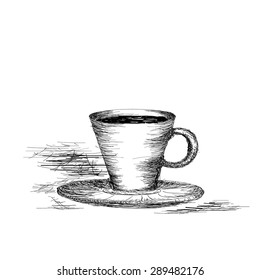 hand drawn coffee cup icon. Vector design illustration.