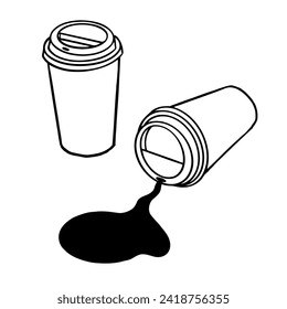 Hand drawn coffee cup illustration. Retro vintage style.