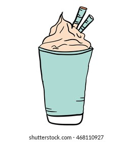 Hand drawn coffee cup. Vector illustration