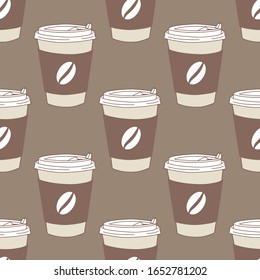 Cafés dibujados a mano.Patrón veloz. Ilustración para menú, impresión en tela y papel o reserva de chatarra.