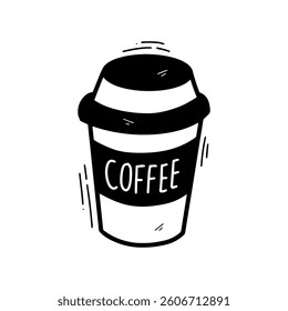 Hand Drawn Coffee Drink Illustration. Doodle Vector. Isolated on White Background - EPS 10 Vector