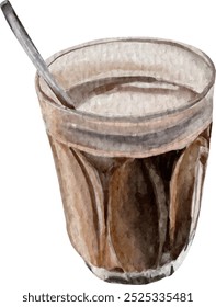 hand drawn coffee element design for templates.