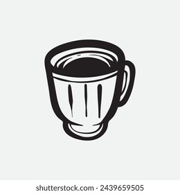 hand drawn coffee glass doodle. Vector illustration.