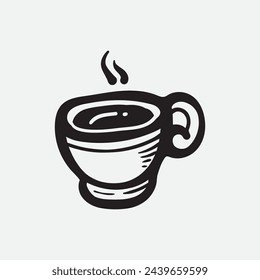hand drawn coffee glass doodle. Vector illustration.