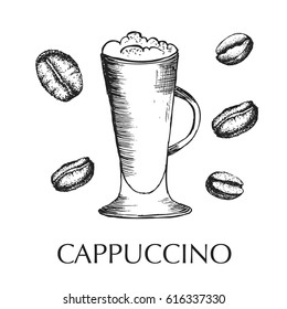 Hand drawn coffee icon.
