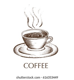 Hand drawn coffee icon.