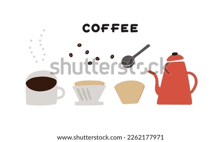 Hand drawn coffee illustration set