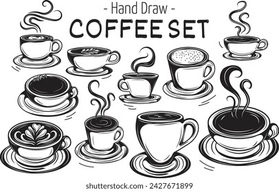 Hand Drawn Coffee Illustration Vector Set