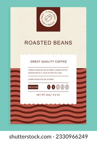 Hand drawn coffee label template