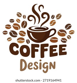Handgezeichnete Kaffee-Logo Vektorgrafik perfekt für Branding, Verpackung, Café-Menü, Getränk oder kreativen Kaffee inspirierte Grafik-Design-Projekte