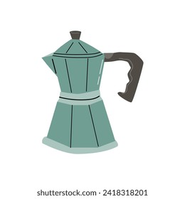 Hand drawn coffee maker icon. Coffee pot in retro style. hand drawn illustration isolated. 