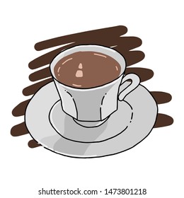 Hand drawn coffee milk logo, vector illustration