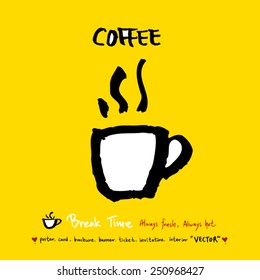 Hand drawn coffee poster illustration - vector