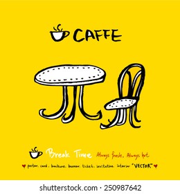 Hand drawn coffee poster illustration - vector