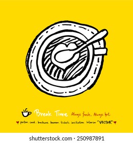 Hand drawn coffee poster illustration - vector