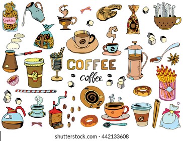 Hand Drawn Coffee Set